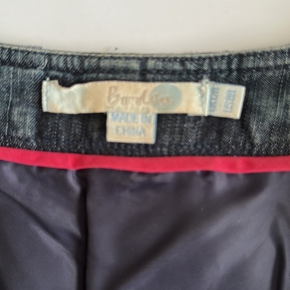 Anthropologie Boden 3/4 Sleeve Denim Dress Lined and Pleated Women's Size 8 - Picture 4 of 5